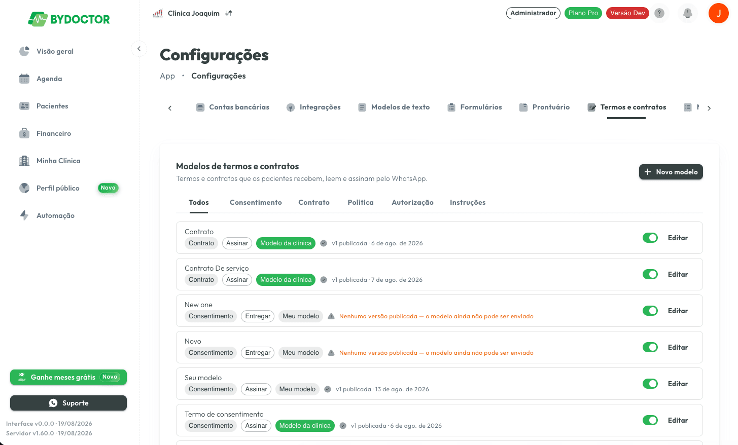 Capa: Novo: termos e contratos assinados pelo WhatsApp, com prova no prontuário