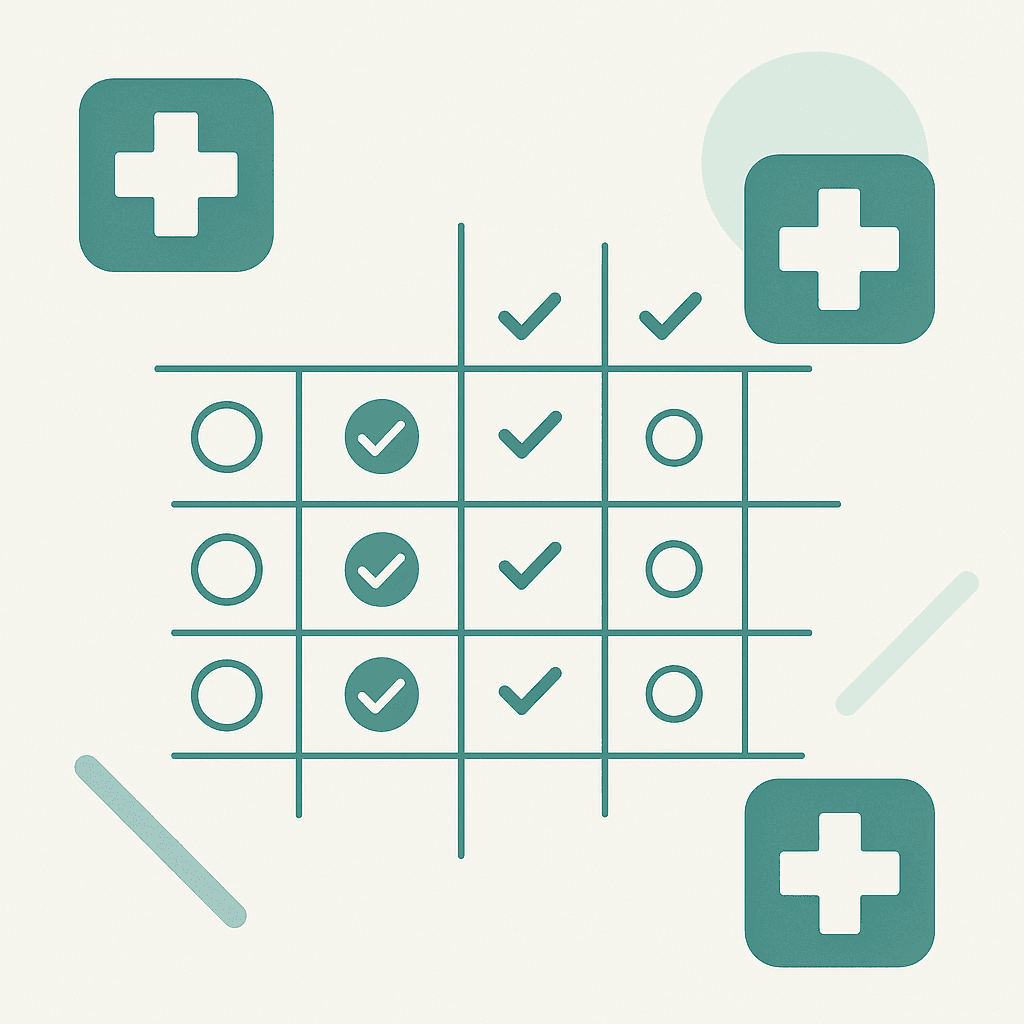 Tabela comparativa das funcionalidades de teleconsulta nos principais softwares médicos