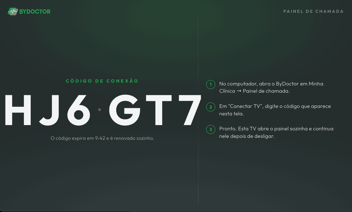 Abra o endereço da TV e veja o código de conexão