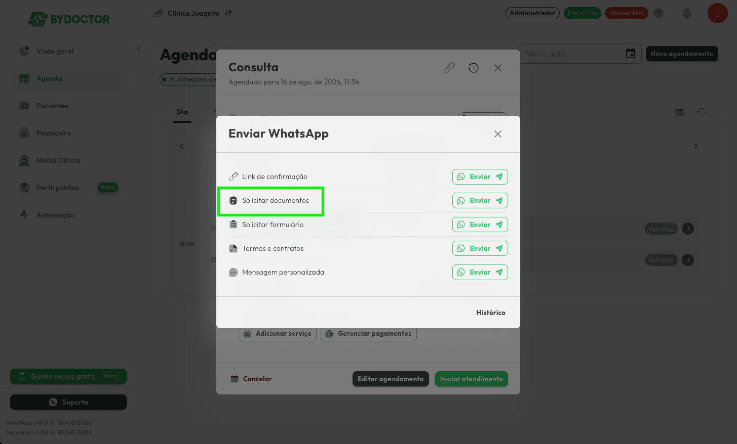 Capa: Novo: peça exames e documentos ao paciente por WhatsApp