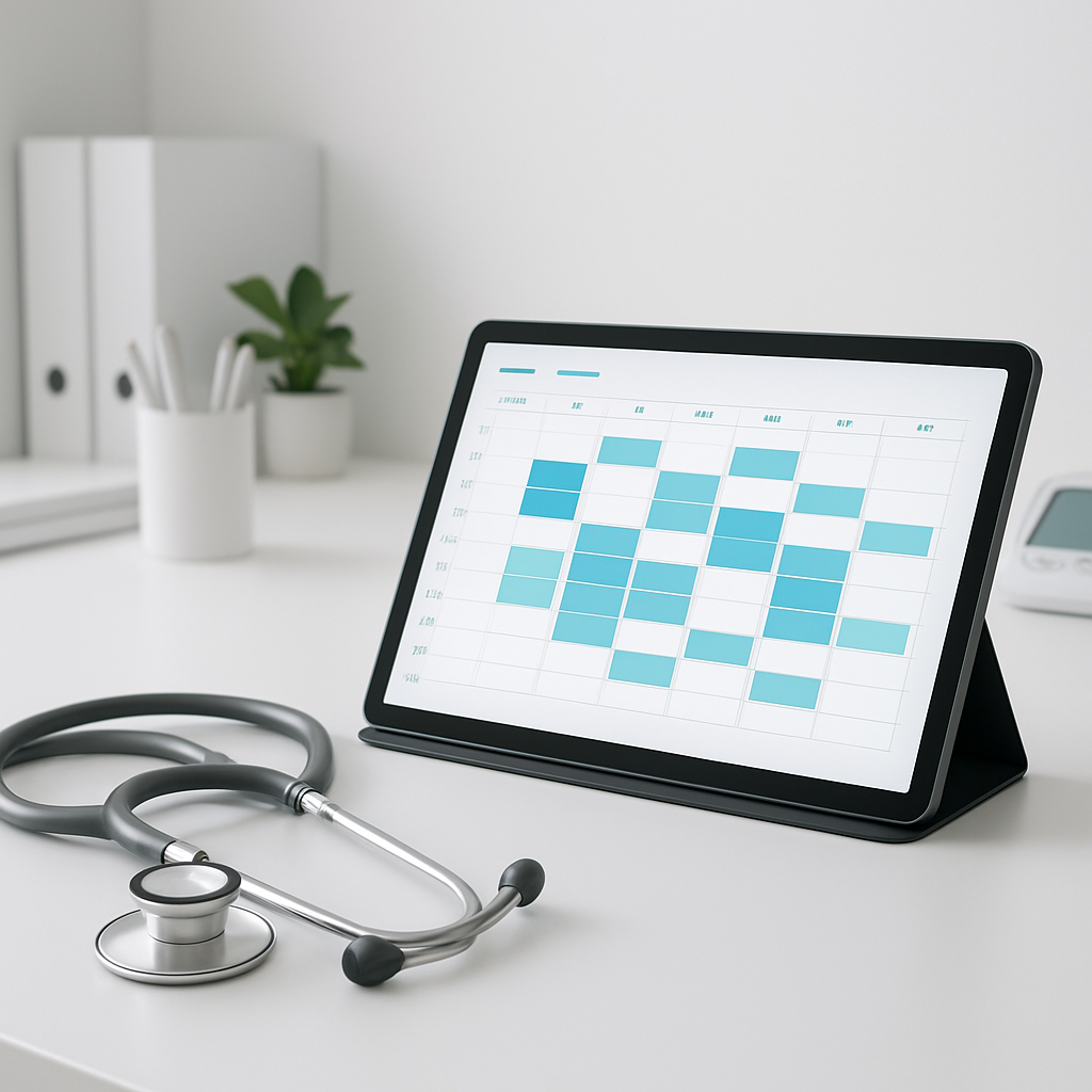 Tela de software médico mostrando agendamento de teleconsulta com paciente