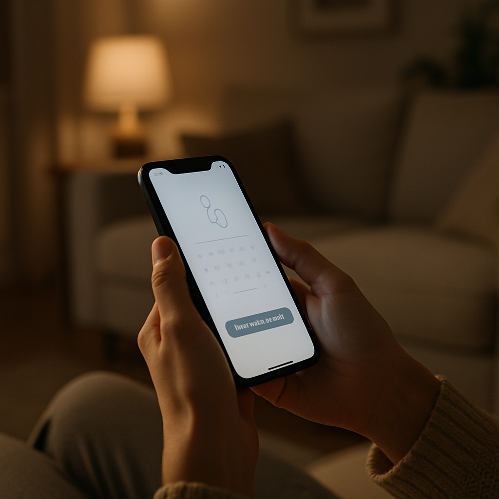 Paciente agendando consulta pelo celular fora do horário comercial