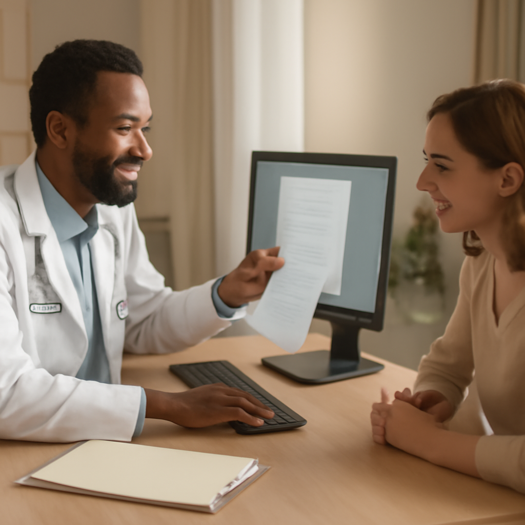 Tela de sistema médico mostrando preenchimento de receita digital com assinatura eletrônica